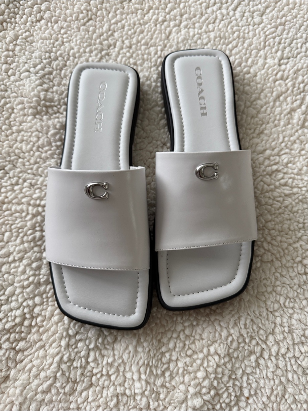 Coach Florence Leather Sandal Size 8 White BNIB - Picture 2 of 4